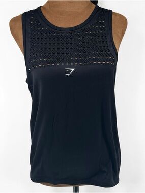 Gymshark Black Mesh Yoke Athletic Tank